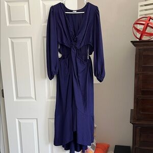 a new day Deep Royal Blue Long Sleeve Cutout Maxi Dress
